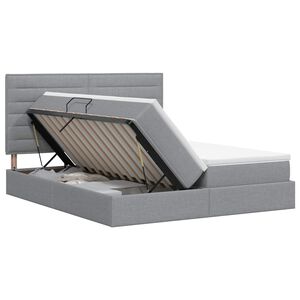 vidaXL Krevet s od storage s pohranom Svjetlosiva 200 x 200 cm Tkanina