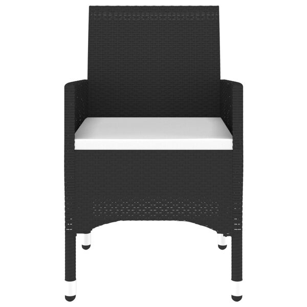 vidaXL 7-dijelni vrtni blagovaonski set od poliratana crni