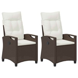 vidaXL Vrtna stolica 2 pcs Smeđa i krem 56 x 60 x 112 cm