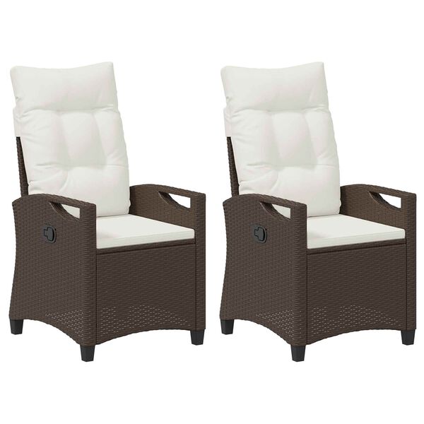 vidaXL Vrtna stolica 2 pcs Smeđa i krem 56 x 60 x 112 cm