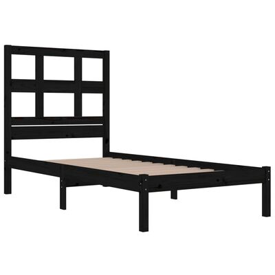 vidaXL Okvir za krevet od borovine crni 90 x 190 cm jednokrevetni