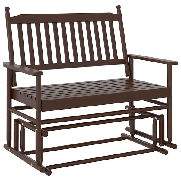 vidaXL Klupa za ljuljanje smeđa 118x70x104,5 cm masivno drvo topola