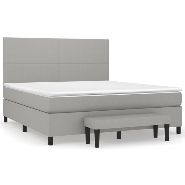 vidaXL Krevet box spring s madracem svjetlozeleni 160x200 cm tkanina