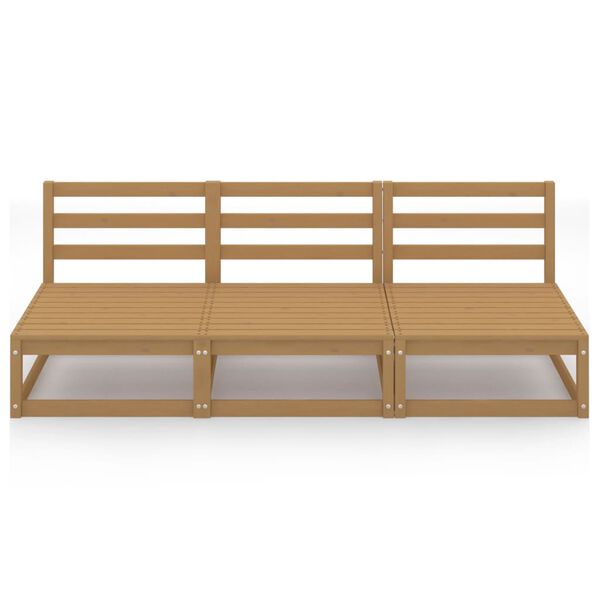 vidaXL Vrtni trosjed od masivne borovine smeđa boja meda