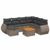 vidaXL 8-dijelni set vrtnih sofa od poliratana s jastucima sivi