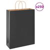 vidaXL Papirnate vrećice 250 kom s ručkama crne 32x12x42 cm