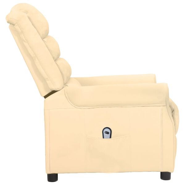 vidaXL Električni naslonjač od umjetne kože krem