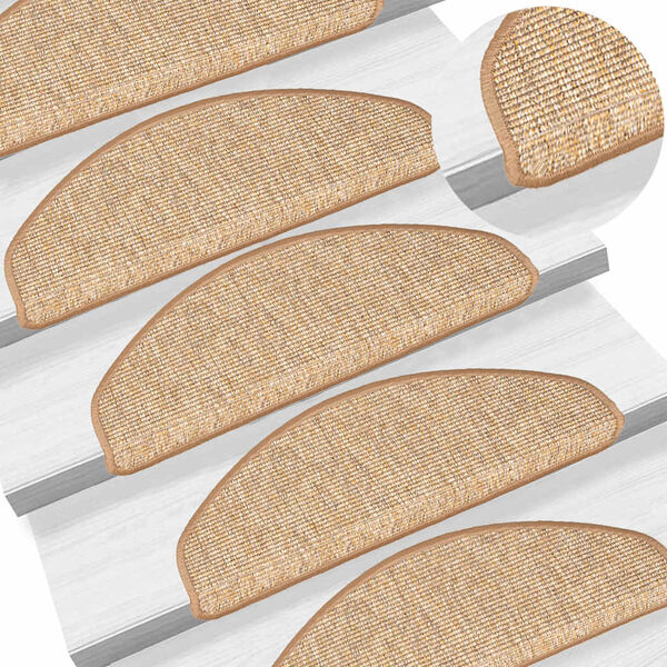 vidaXL Prostirke za stepenice 15 kom 65x21x4 cm svijetlosmeđe poluokrugle velike