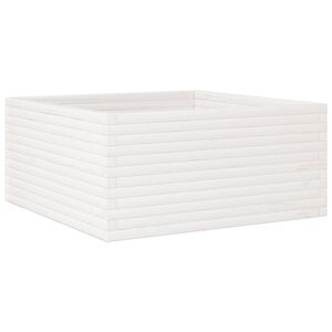 vidaXL Vrtna sadilica bijela 100x100x46 cm od masivne borovine