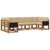 vidaXL Set vanjskih sofa 7 pcs Prirodna i bež Čvrsto drvo akacije