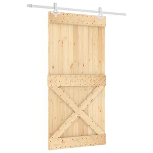 vidaXL Klizna vrata 100 x 210 cm Čvrsta borovina (neobrađena)