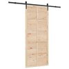 vidaXL Klizna vrata Prirodna 100 x 208 cm Masivna borovina