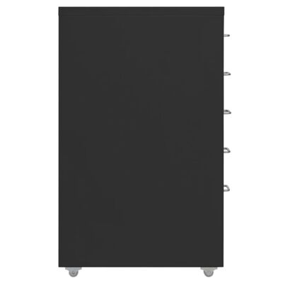 vidaXL Mobilni ormarić za spise crni 28 x 41 x 69 cm metalni