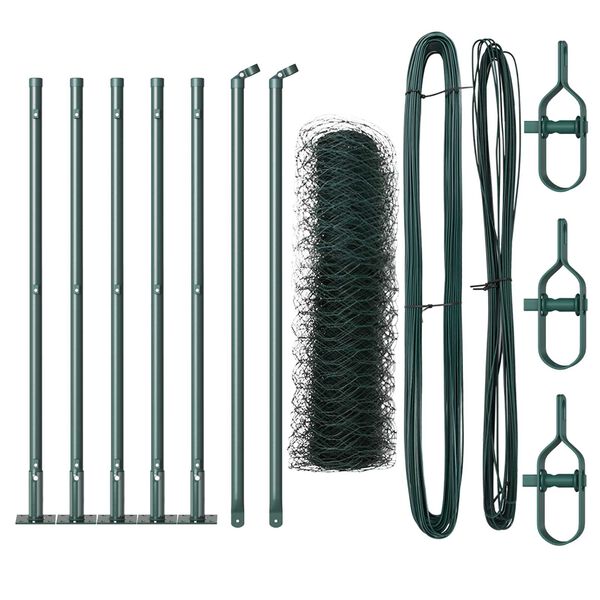 vidaXL Stup za ogradu Zelena 10 x 0,8 m (36 mm mreža) Čelik i PVC