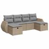 vidaXL 6-dijelni set vrtnih sofa s jastucima bež od poliratana