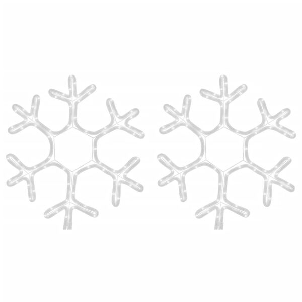 vidaXL Figura božićne pahulje LED 2 kom topla bijela 38 x 37 cm