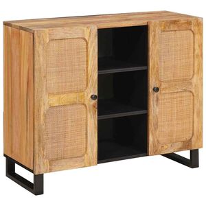 vidaXL Highboard s pohranom Smeđa 90 x 33 x 75 cm Čvrsto drvo manga