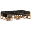 vidaXL Set vanjskih sofa s jastukom 10 pcs Prirodna i crna