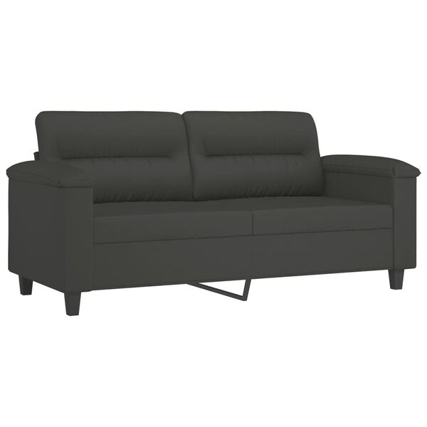 vidaXL 3-dijelni set sofa s jastucima tamnosivi od mikrovlakana