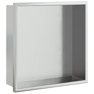 vidaXL Ni&scaron;a za tu&scaron; boje poliranog srebra 32x32x9 cm nehrđajući čelik