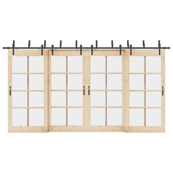 vidaXL Pribor za klizna vrata 427 cm čelični crni