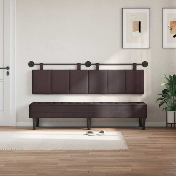 vidaXL Držeće uzglavlje Zidne Tamno smeđa 190 x 55 x 5 cm tkanina