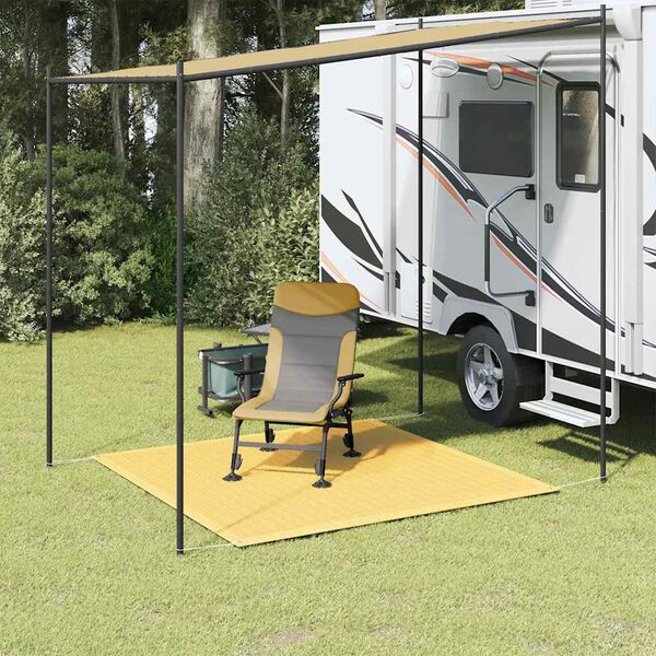 vidaXL Tepih za &scaron;ator bež 250 x 250 cm HDPE