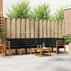 vidaXL Set vanjskih sofa s jastukom 7 pcs Prirodna i crna