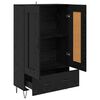 vidaXL Highboard Crni hrast 69,5 x 31 x 115 cm Konstruirano drvo