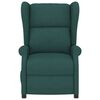 vidaXL Električna masažna fotelja krilni naslon tamnozelena od tkanine