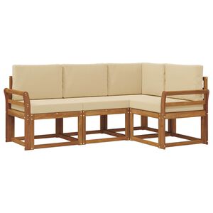 vidaXL Set vanjskih sofa s jastukom 4 pcs Prirodna i bež