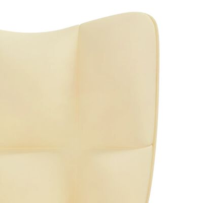 vidaXL Stolica za ljuljanje krem-bijela baršunasta