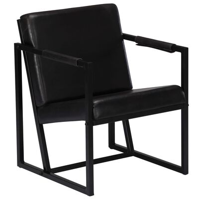 vidaXL Fotelja od prave kože crna