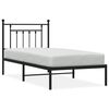 vidaXL Metalni okvir za krevet s uzglavljem crni 90x190 cm