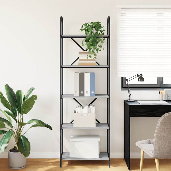 vidaXL Polica Siva Sonoma 60 x 30 x 183 cm Konstruirano drvo