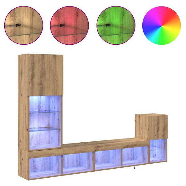 vidaXL TV zidne jedinice Zidne Umjetnički hrast Konstruirano drvo