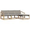 vidaXL Set vanjskih sofa s jastukom 4 pcs Bijela i svjetlosiva