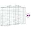 vidaXL Lučne gabionske ko&scaron;are 4 kom 200x30x120/140cm pocinčano željezo