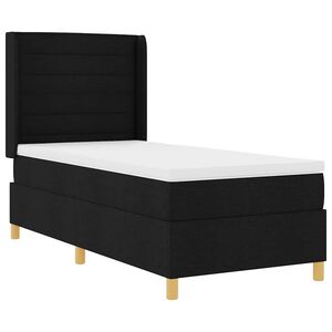 vidaXL Krevet s opruga kutije s LED trakama Crna 100 x 200 cm tkanina