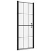 vidaXL Vrata za tu&scaron; od kaljenog stakla 81 x 195 cm crna