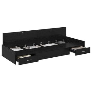 vidaXL Krevetna konstrukcija Crni hrast 100 x 200 cm Konstruirano drvo