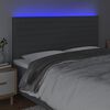 vidaXL LED uzglavlje tamnosivo 160x5x118/128 cm od tkanine
