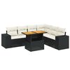 vidaXL 7-dijelni set vrtnih sofa od poliratana s jastucima crni