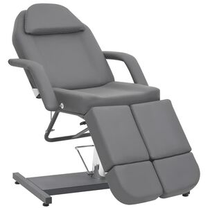 vidaXL Kozmetička stolica od umjetne kože siva 180 x 62 x 78 cm