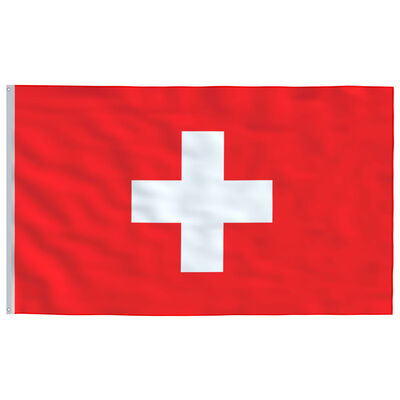 vidaXL Švicarska zastava s aluminijskim stupom 4 m