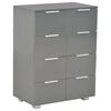vidaXL Komoda visoki sjaj siva 60 x 35 x 80 cm od konstruiranog drva