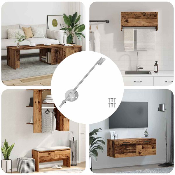 vidaXL &Scaron;arka za podr&scaron;ku poklopcu 12 pcs Srebrno 194 x 36 x 18 mm