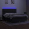 vidaXL Krevet box spring s madracem LED crni 160x200 cm od tkanine