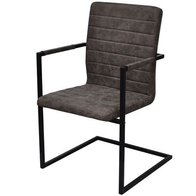 vidaXL Konzolne blagovaonske stolice od umjetne kože 2 kom smeđe