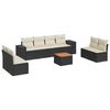 vidaXL 9-dijelni set vrtnih sofa s jastucima crni od poliratana